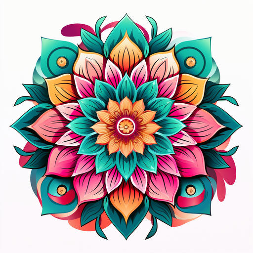 Elegant floral design for men and women, magenta and turquoise style