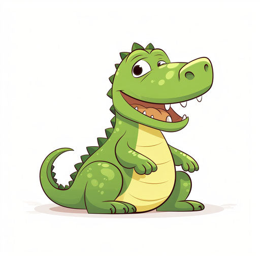 Minimalist crocodile clipart on white background