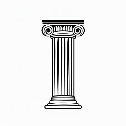 Stylized Greek column as minimalist tattoo