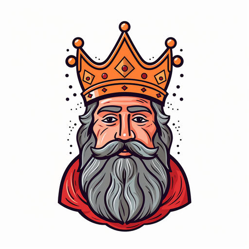 King in the Minimalist style, on white background