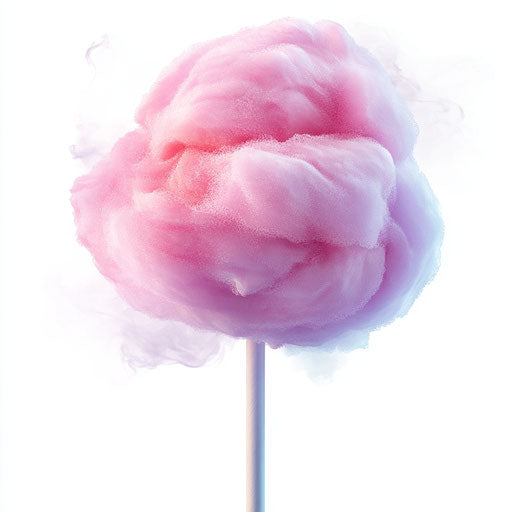 3D cotton candy on white background, in realistic style, isolated clipart