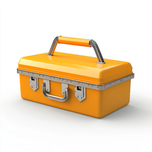 3D Tool Box in photo realistic style on flat white background, isolated clipart