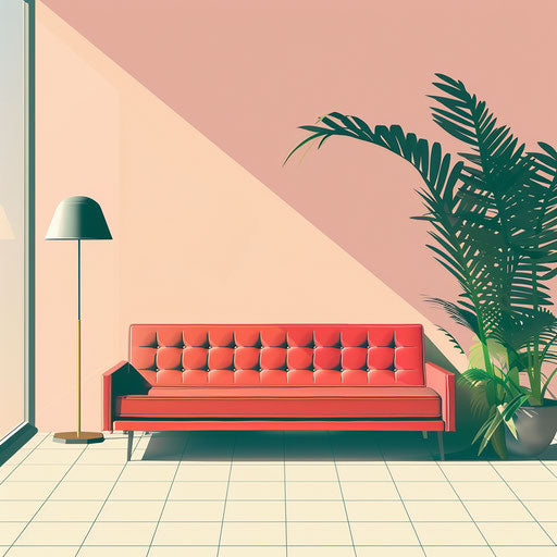 Retro clipart in photo realistic style with a flat random background