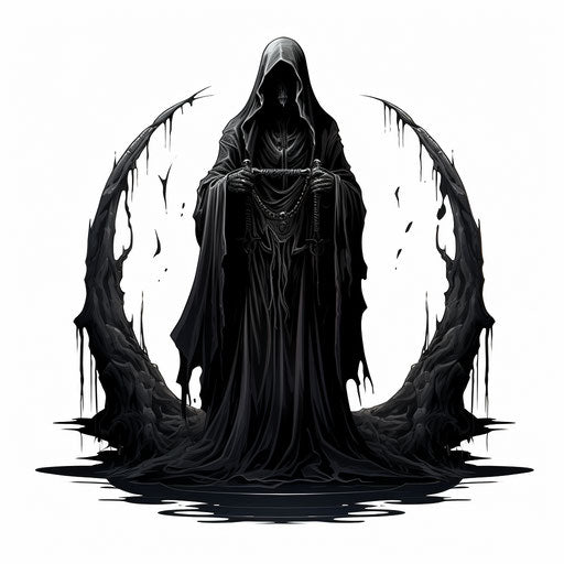 Chiaroscuro Art of death on white background