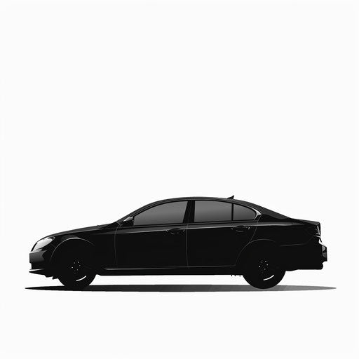 Car silhouette with random flat background