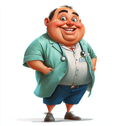 Humorous caricature of a get well soon cartoon clipart