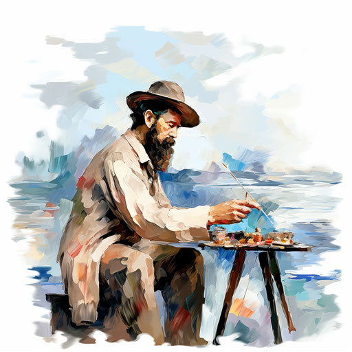 Artistic clip in the style of Impressionistic Art, on white