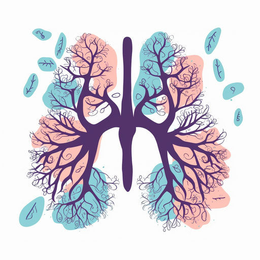 Minimalist lungs illustration on white background
