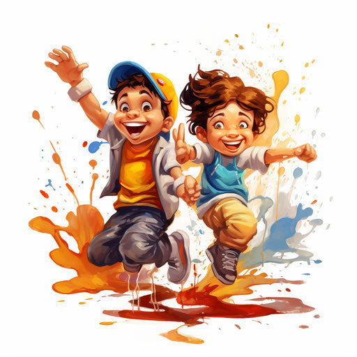 Recess clipart in the style of Oil painting, on white background