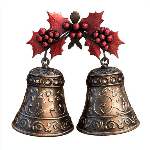 Realistic sleigh bells clipart, high resolution, isolated