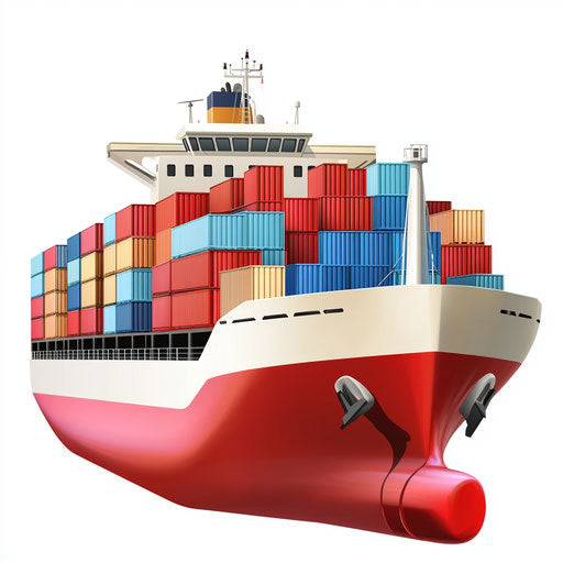 Realistic depiction of a container ship
