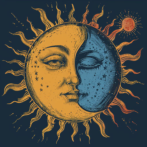 Celestial sun and moon design