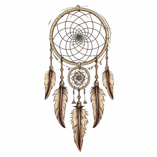 Dreams on a dream catcher isolated on white background