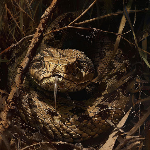 Rattlesnake emerging from underbrush