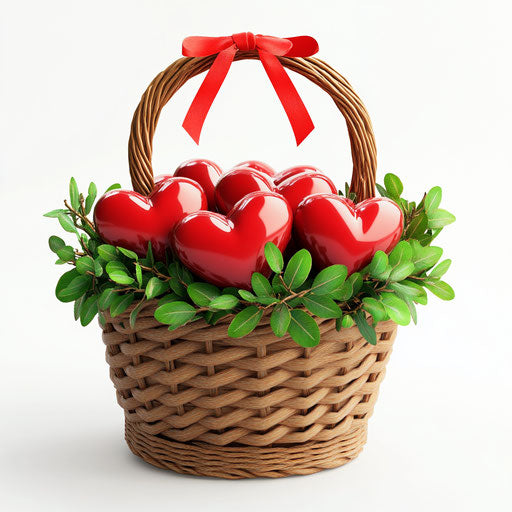 Charming Valentine's Day heart basket