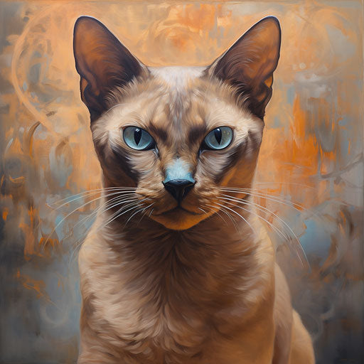 Burmese cat oil painting