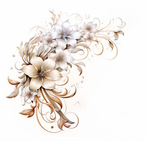 Beautiful flowers and vines tattoo design