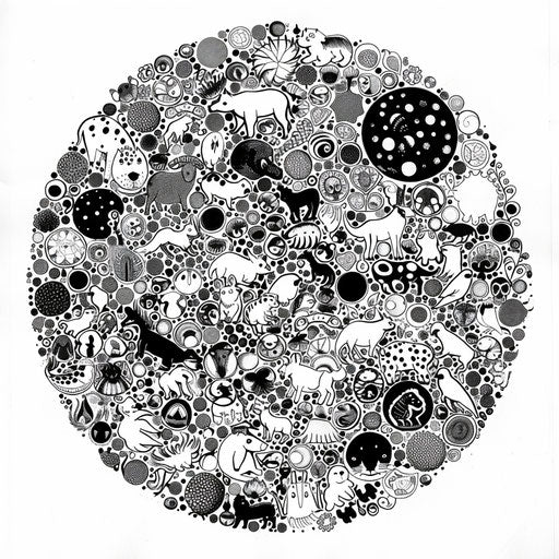 Colorful animal circles