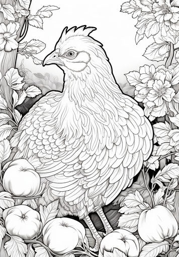 Cute animals coloring pages in romanticized country style