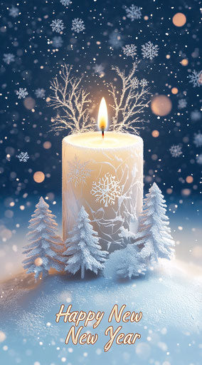 Snowflakes and trees candle on blue background, 3D style