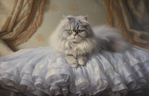 Gray cat posing, frayed, ron english style, emotive body language