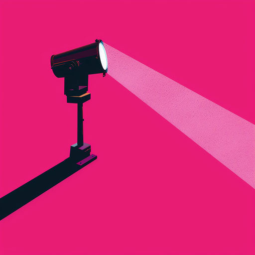 Illustration of spotlight clipart on bright magenta background