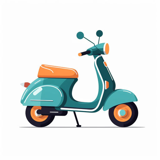 Minimalist style scooter illustration, on white background
