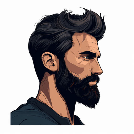 Male in Minimalist style on white background