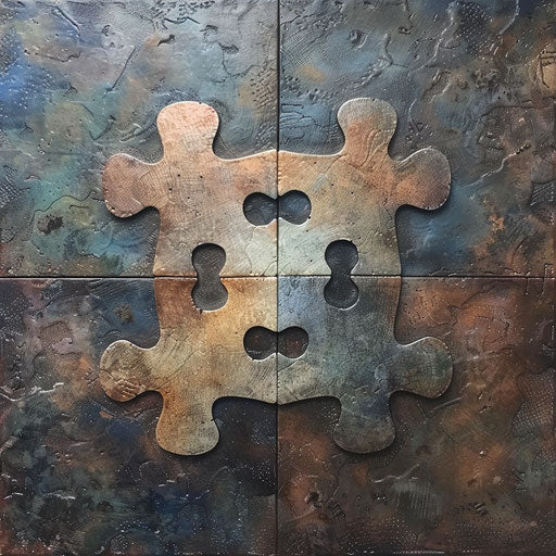 Interlocking puzzle pieces symbolizing connection