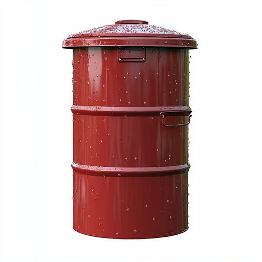 Realistic depiction of a rain barrel