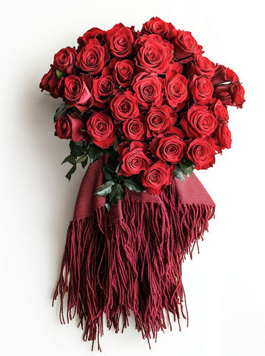 30 red roses bouquet, Valentine's Day clipart