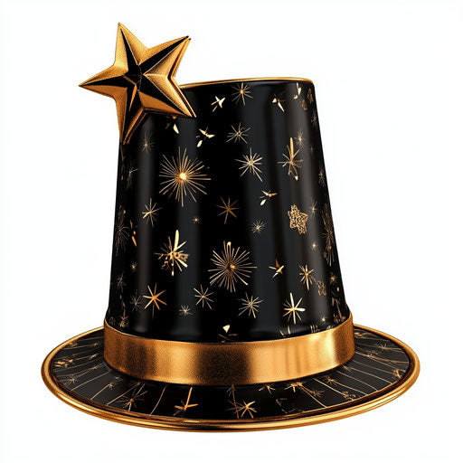 Realistic clipart of New Year's Hats, high resolution