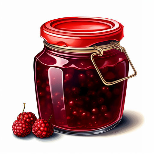 Jam illustration in the style of Chiaroscuro Art, on white background