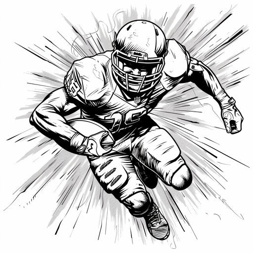 Heroic football player with dynamic elements