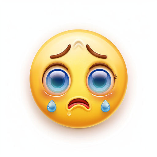 Sad face crying with tears and blushes