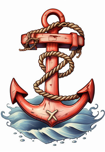 Life raft in anchor shape