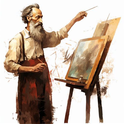 Teacher clipart in the style of Oil painting