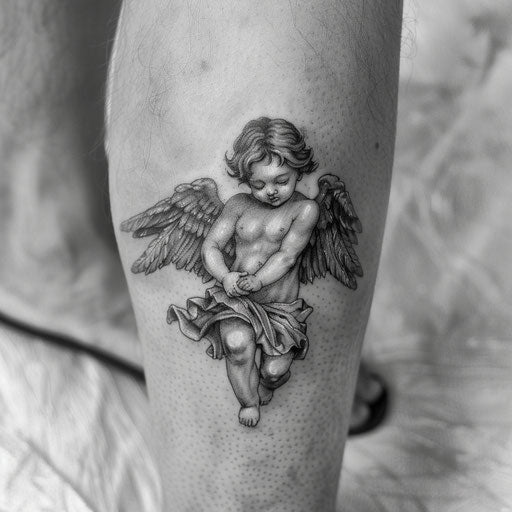 Cherubic guardian angel capturing innocence and divine care