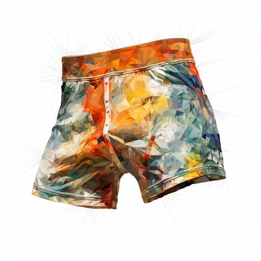 Underwear drawing in the style of Impressionistic Art, on white background