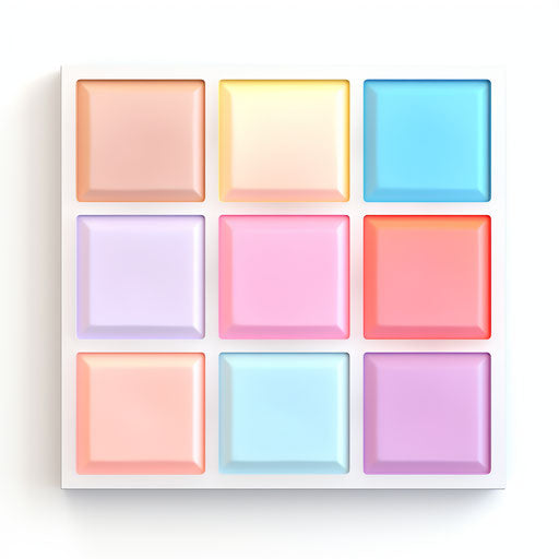 Rectangle clipart in the style of pastel colors, on white background