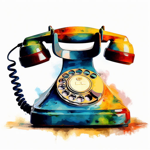 Telephone illustration in the style of Impressionistic Art