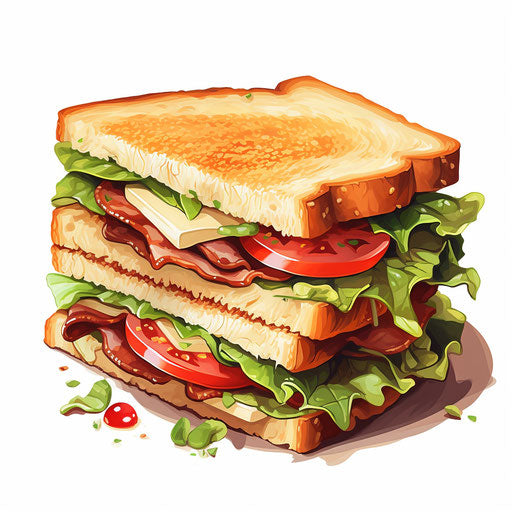 Sandwich clipart in the style of Chiaroscuro Art