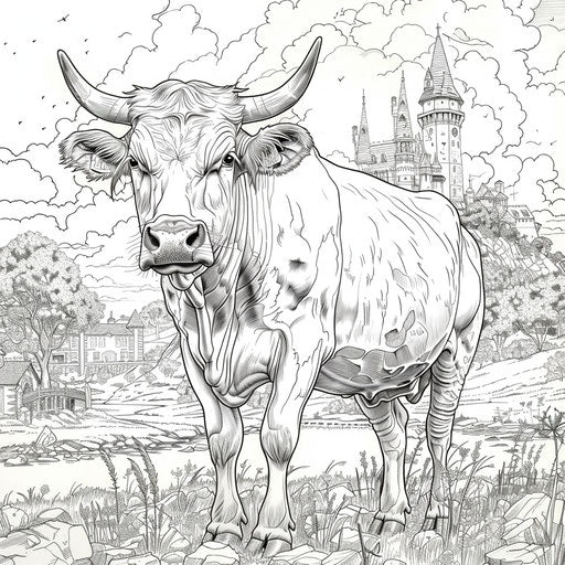 Educational Cow Coloring Sheet - Sheets to Color