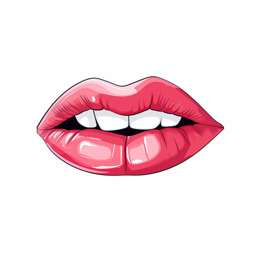 Minimalist style mouth clipart on white background