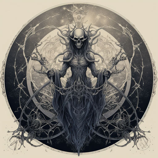 Black and white witch symbol, symbolic overload