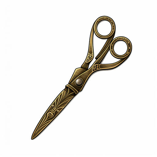 Scissors illustration in the style of Chiaroscuro Art, on a white background