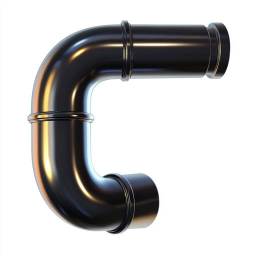 3D pipe on white background, realistic style, isolated clipart