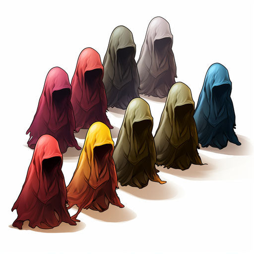 Among us clipart in the style of Chiaroscuro Art, on white background