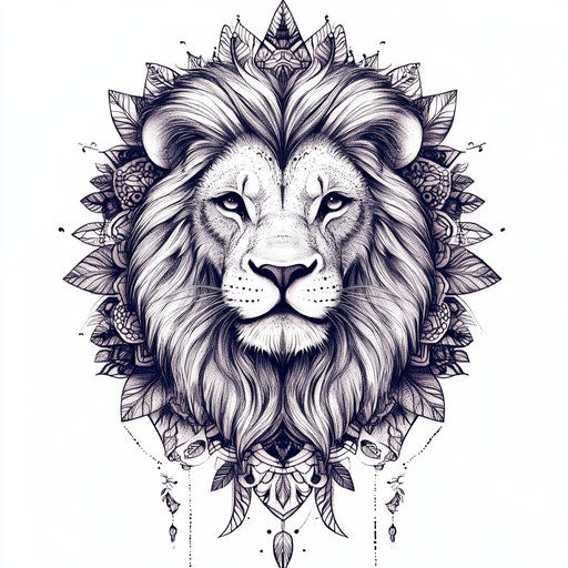 Lion Tattoo On Hand Tattoo Blueprint Set