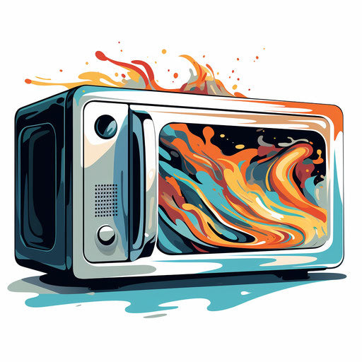 Impressionistic microwave clipart on white background